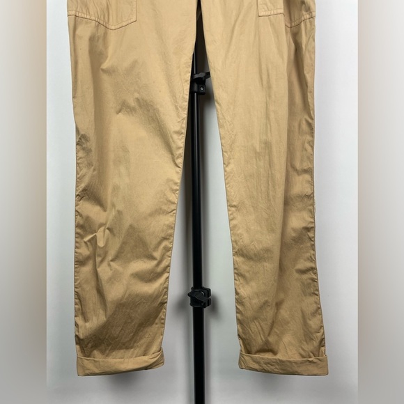 Frame Tan Khaki Nautical Casual Pleated Cropped Chino Pants - Picture 6 of 9